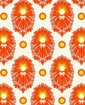 Retro Orange Sunburst Floral Pattern Rug
