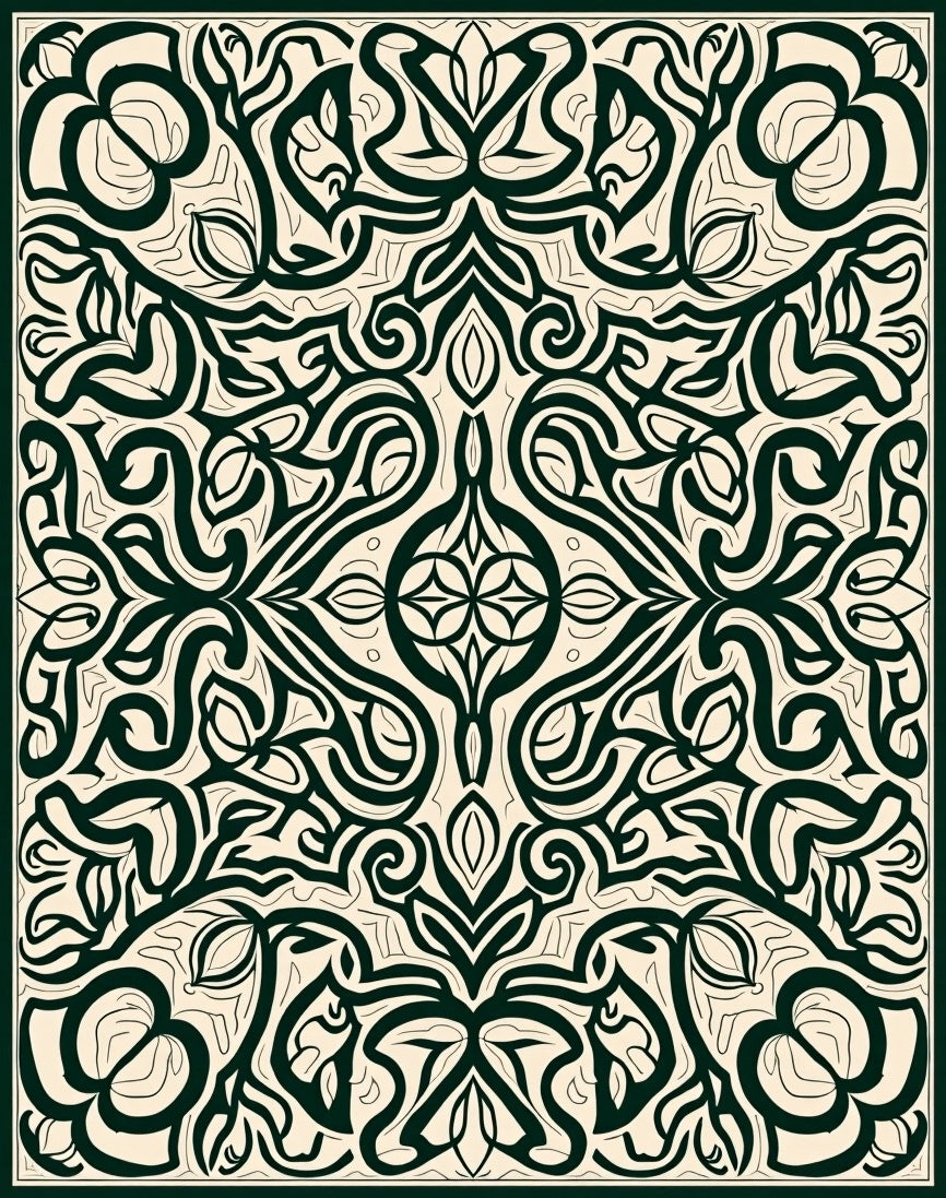 Intricate Floral Swirls Pattern Rug