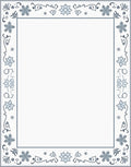 Delicate Blue Floral Snowflake Border Rug