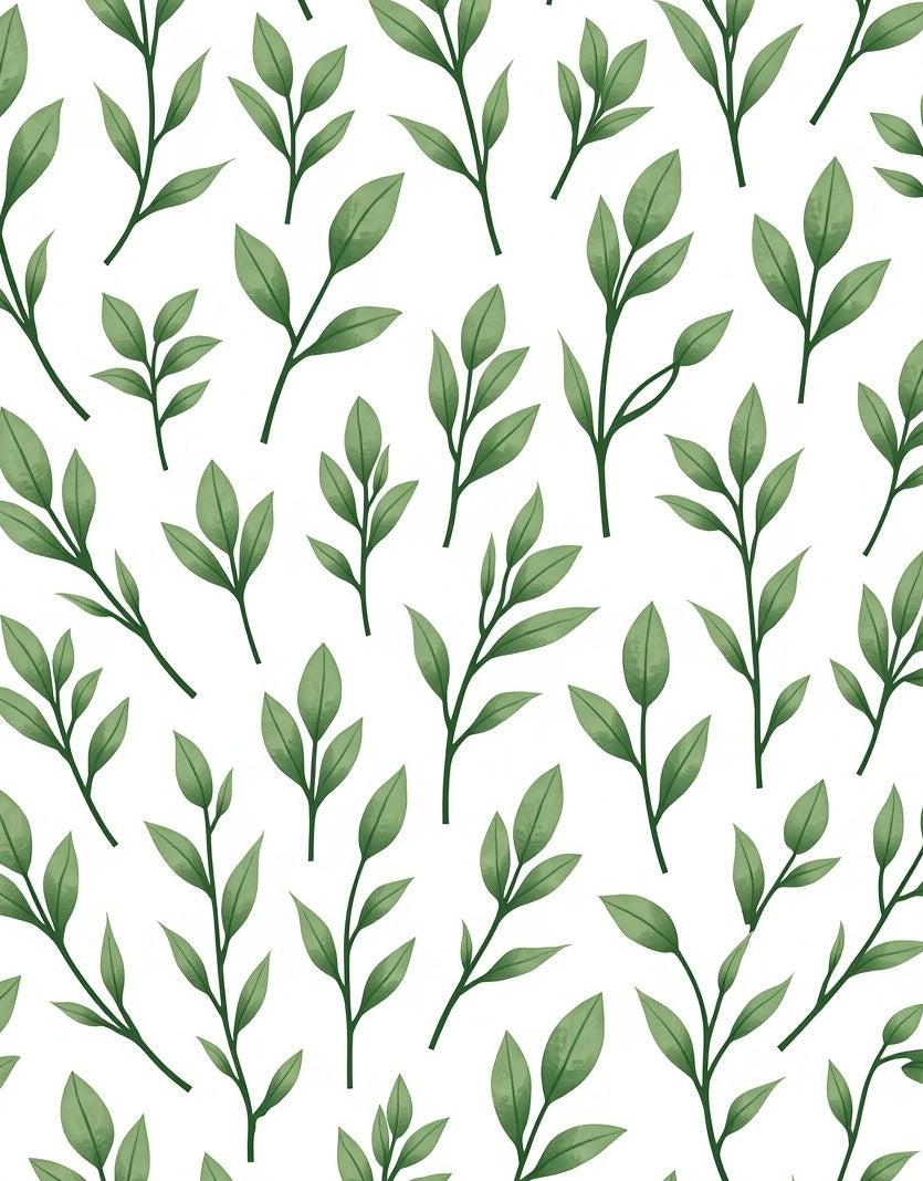 Green Leaf Branch Pattern Design Rug