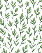 Green Leaf Branch Pattern Design Rug