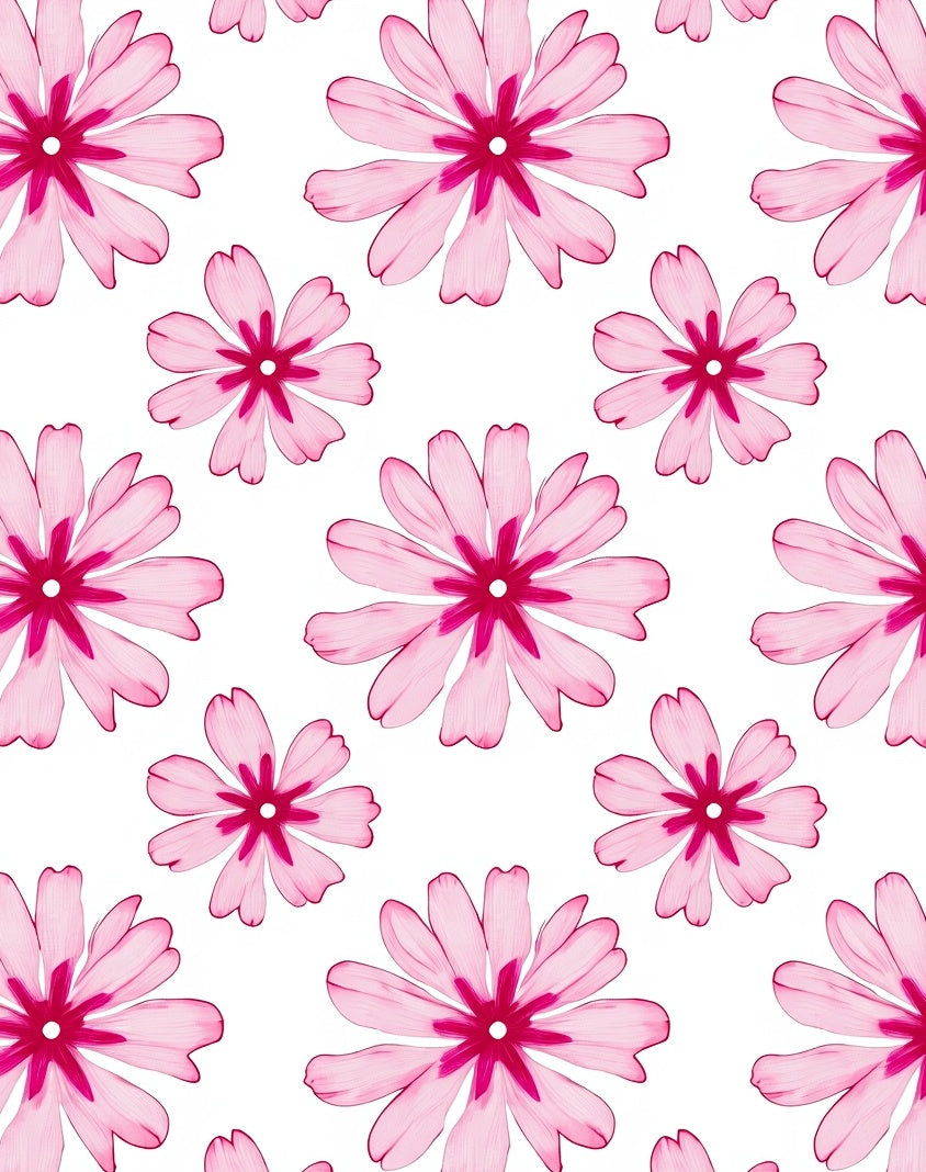 Delicate Pink Flower Pattern Design Rug
