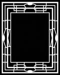Bold Black White Geometric Border Rug
