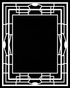 Bold Black White Geometric Border Rug