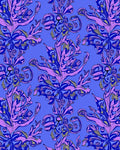 Violet Blue Floral Abstract Pattern Rug
