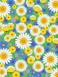 Retro Field of Flowers Design Rug