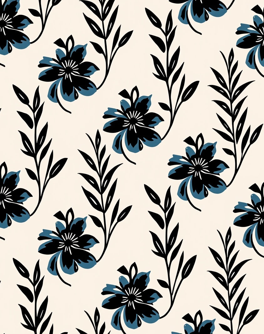 Bold Floral Branch Abstract Design Rug