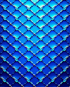 Cool Blue Geometric Pattern Rug