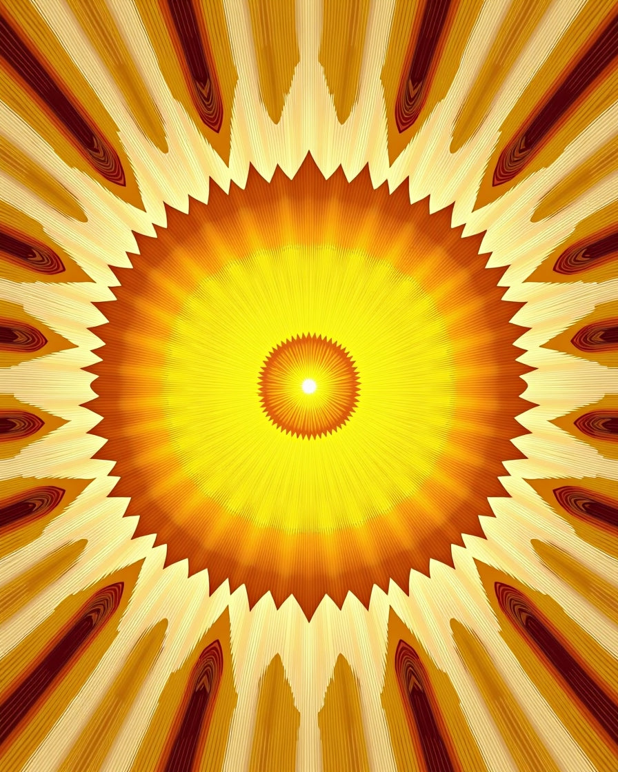 Radiant Sunburst Geometric Pattern Rug