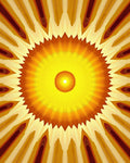 Radiant Sunburst Geometric Pattern Rug