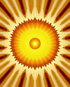 Radiant Sunburst Geometric Pattern Rug