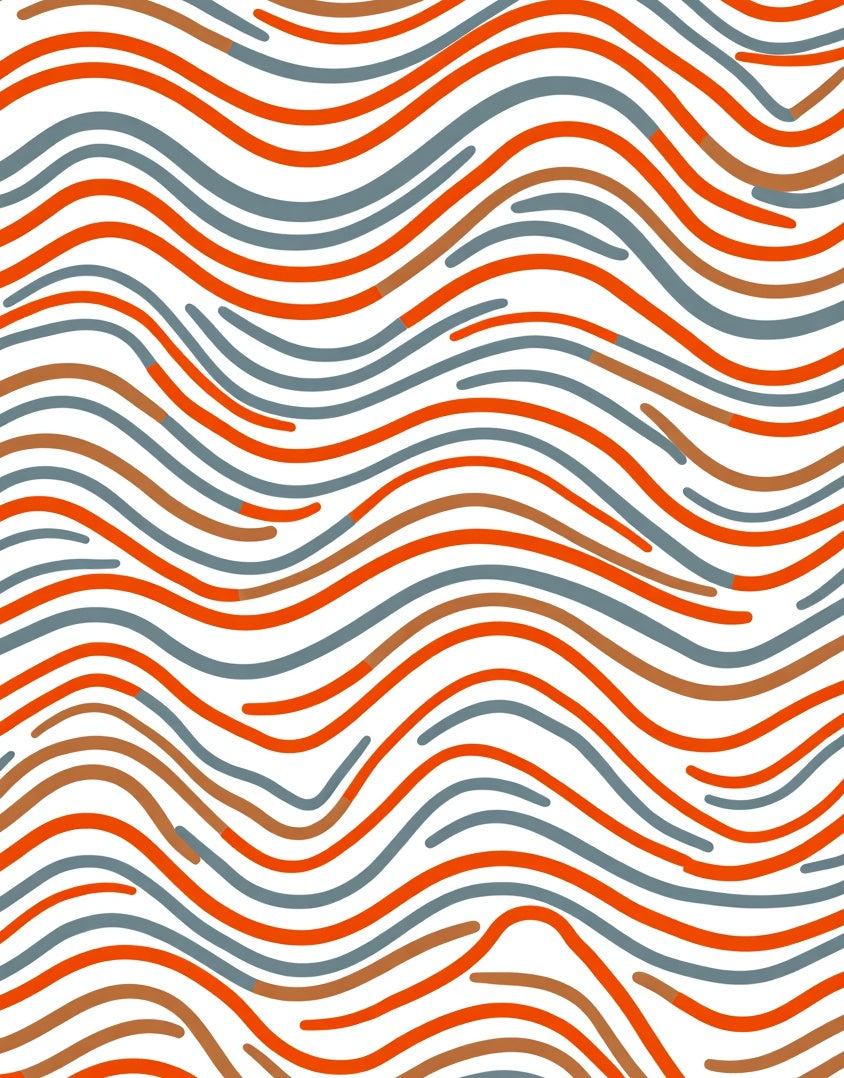 Abstract Orange Gray Stripe Pattern Rug