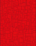 Red Geometric Maze Pattern Rug