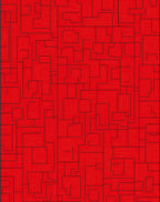 Red Geometric Maze Pattern Rug