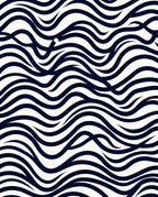 Abstract Wavy Bold Lines Design Rug