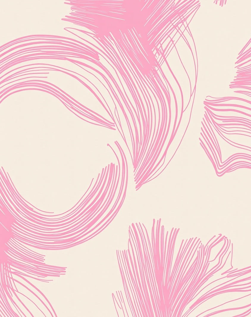 Abstract Pink Swirl Organic Pattern Rug