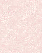 Pink Swirling Abstract Contour Pattern Rug