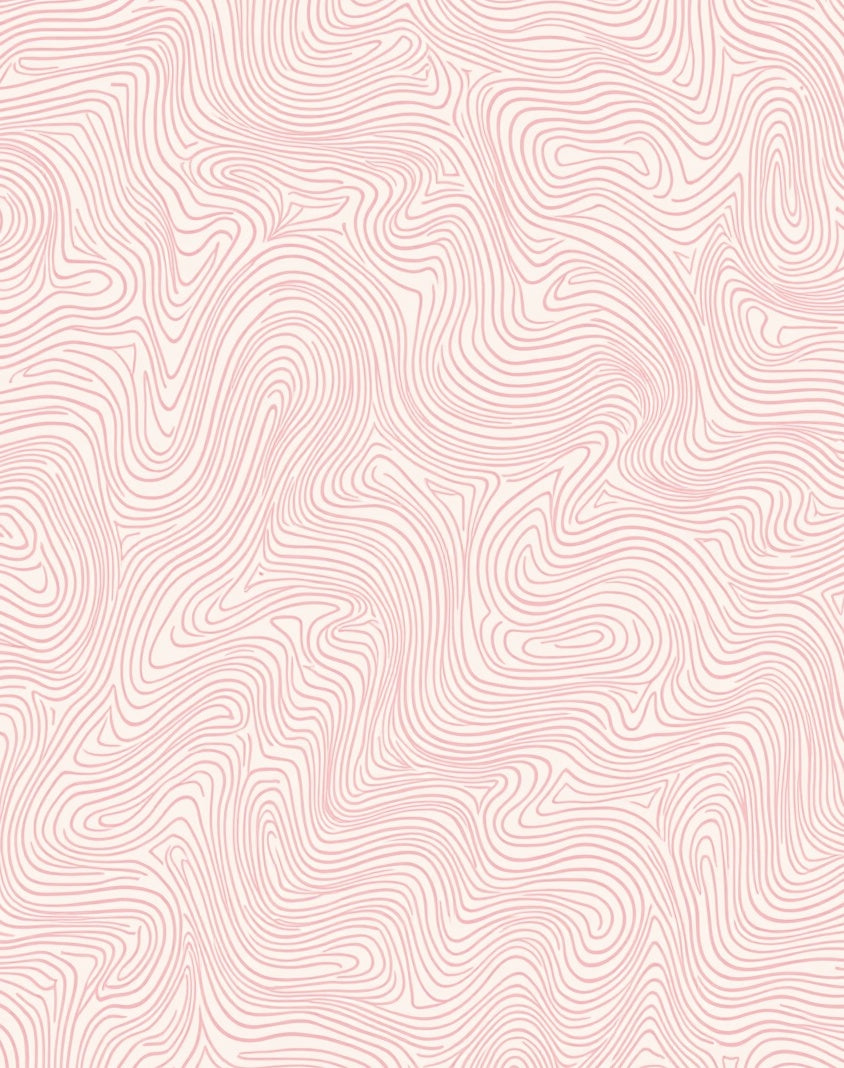 Pink Swirling Abstract Contour Pattern Rug