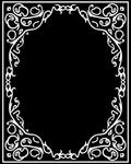 Ornate White Floral Vine Border Rug