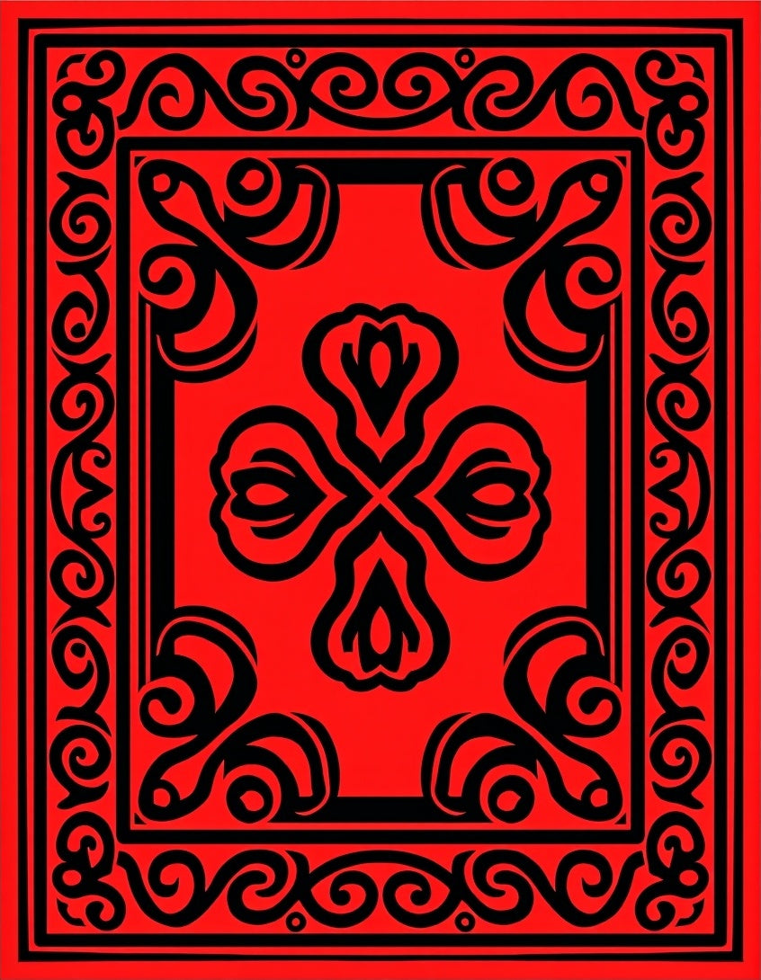 Bold Tribal Floral Pattern Rug