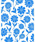 Blue Flower Pattern Motif Rug