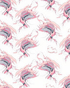 Abstract Pink Gray Fluid Forms Rug
