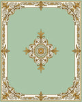 Elegant Gold And Cream Floral Design Rug