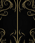 Golden Swirls on Black Background Rug