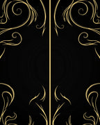 Golden Swirls on Black Background Rug