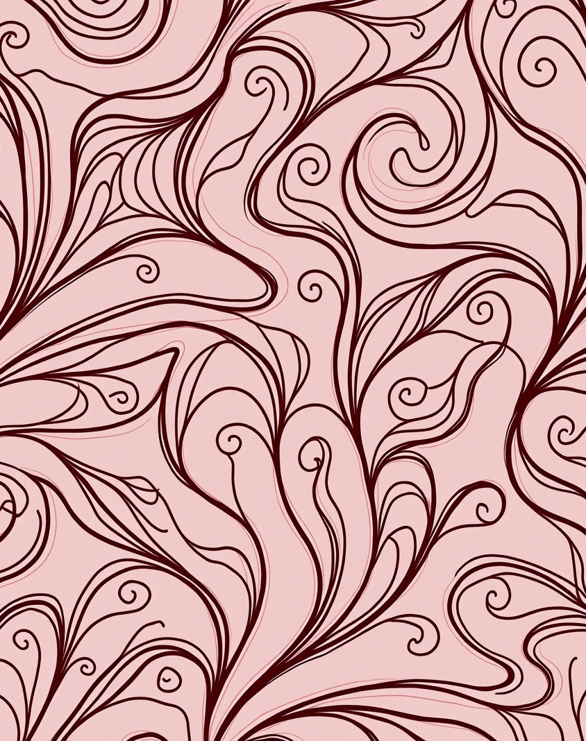 Swirling Vine Leaf Abstract Pattern Rug
