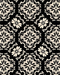 Cream Floral Damask Pattern Rug