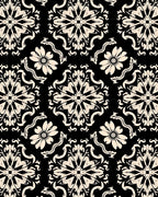 Cream Floral Damask Pattern Rug