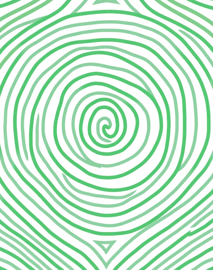 Green Swirl Concentric Lines Rug