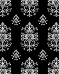 White Floral Damask Pattern Rug