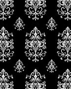 White Floral Damask Pattern Rug