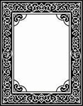 Ornate Black White Floral Scroll Rug