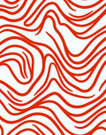 Crimson Wavy Organic Pattern Rug