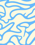 Abstract Blue Organic Swirl Pattern Rug