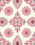Pink Floral Symmetry Pattern Rug