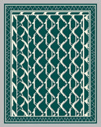 Geometric Chain Link Diamond Pattern Rug