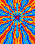 Radiant Starburst Psychedelic Pattern Rug