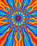 Radiant Starburst Psychedelic Pattern Rug