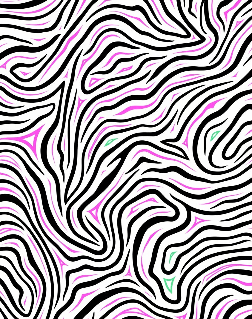 Bold Pink Zebra Stripe Pattern Rug