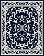 Classic Floral Scrollwork Inspired Design Rug