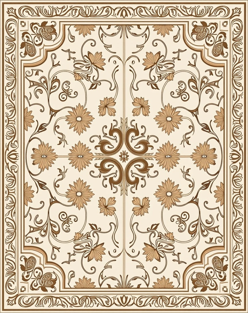 Floral Vine Delicate Classic Design Rug