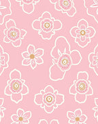 Pink Floral Graphic Pattern Rug