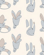 Soft Gray Bunny Silhouette Pattern Rug