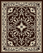 Intricate Floral Arabesque Dark Rug