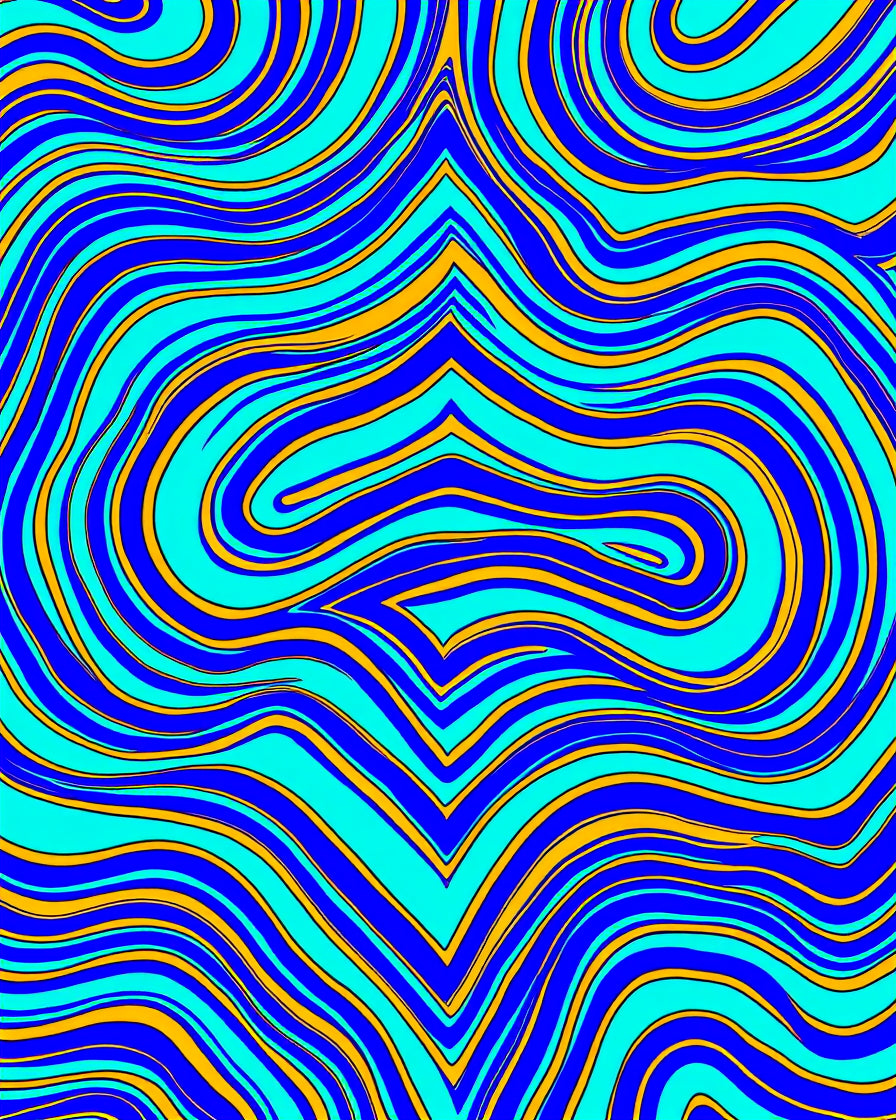 Blue Yellow Aqua Flow Rug