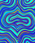 Blue Yellow Aqua Flow Rug
